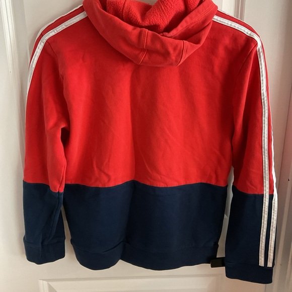 Adidas - Red & Blue Hooded Sweatshirt - Youth Medium 10-12 - Picture 5 of 13